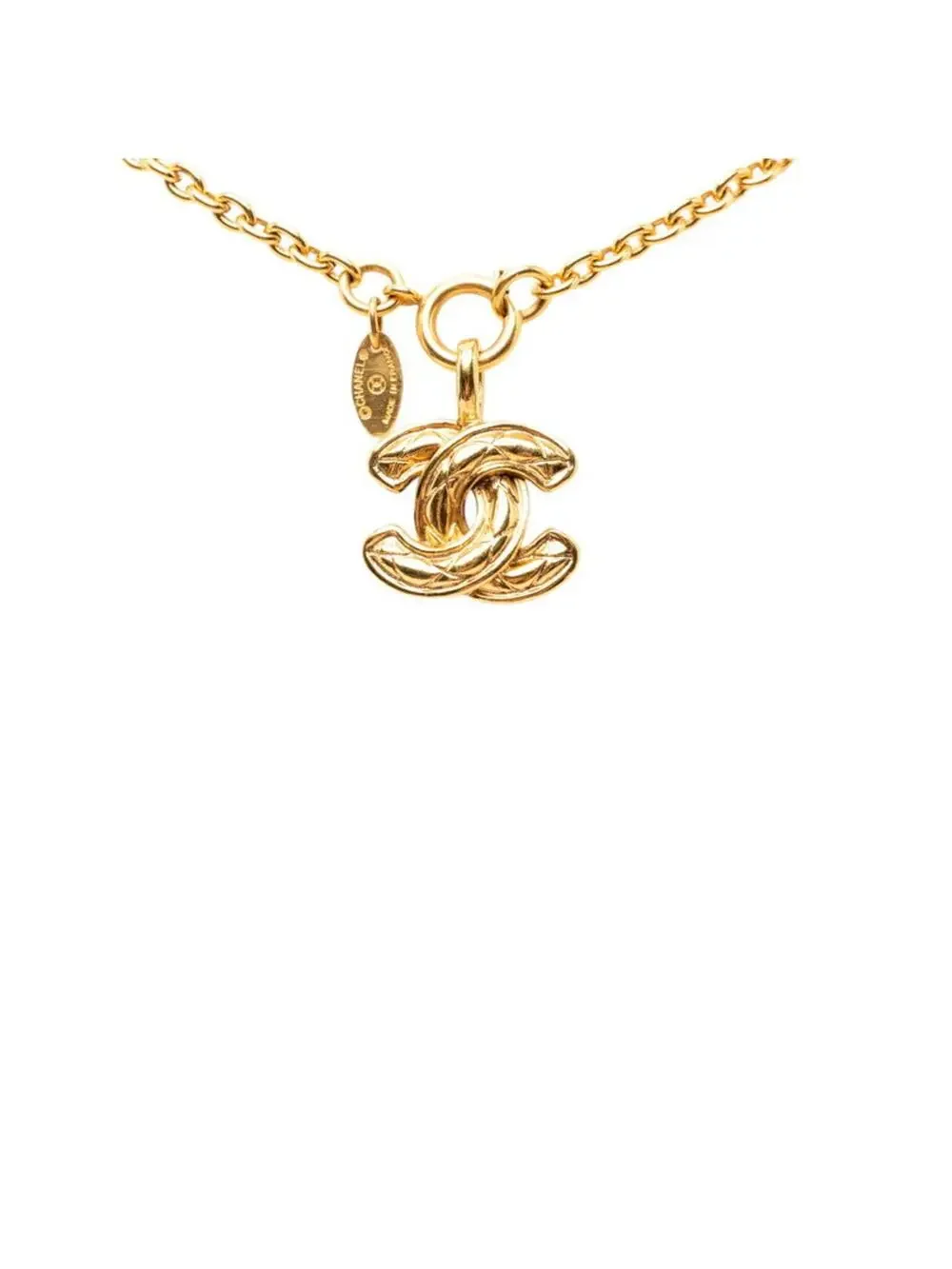 Chanel Cc Logo Chain Pendant Necklace #287782C11B